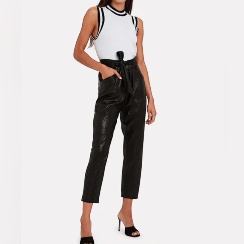 Rag & Bone Priya Crewneck Knit Tank in White with Black Trim Size M - Picture 3 of 12